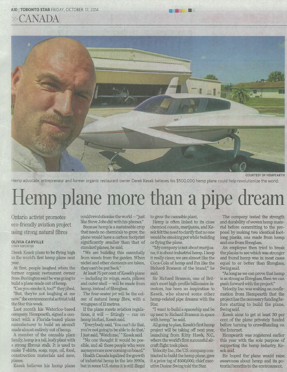 Hemp Plane Article