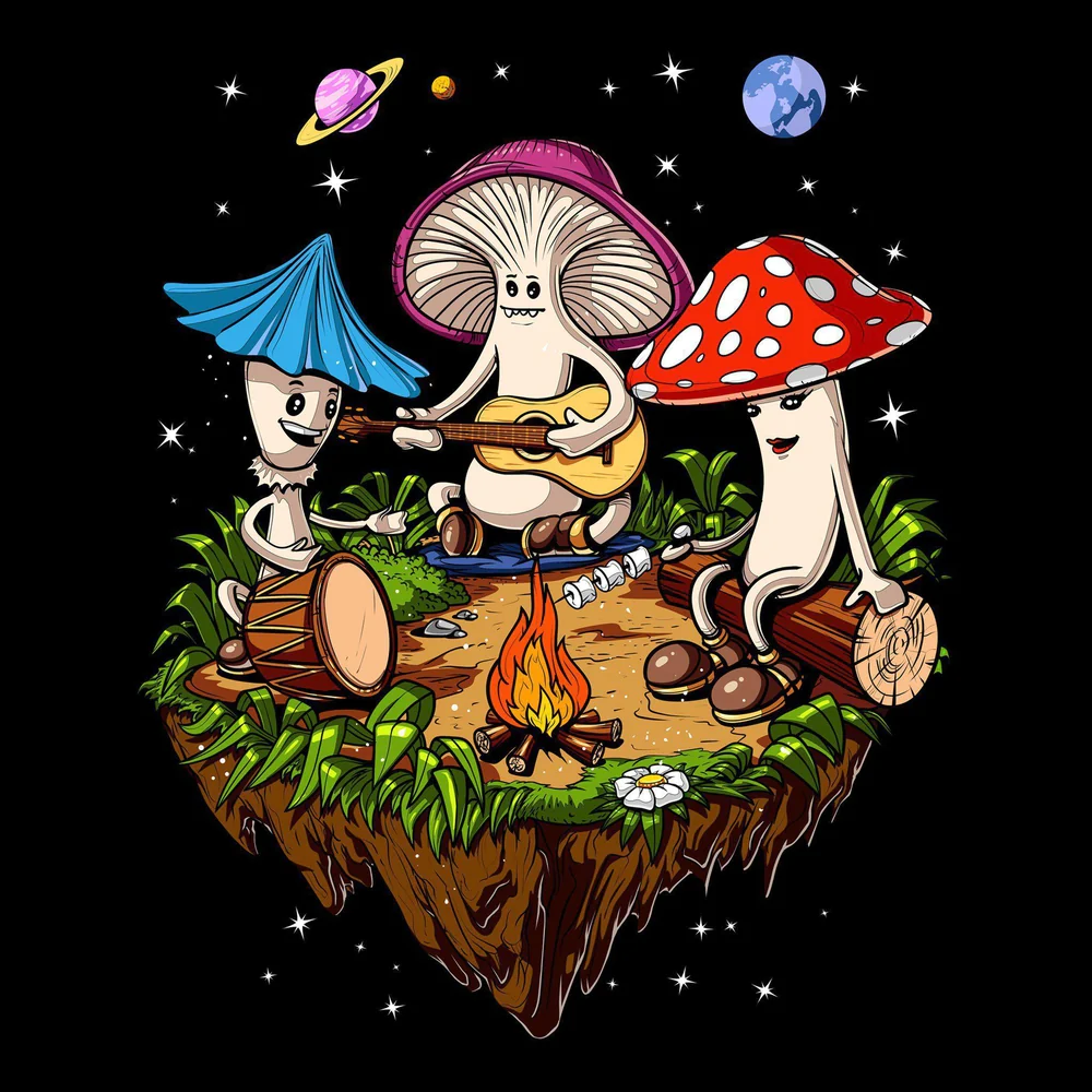 hippie mushrooms t shirt psychonautica store