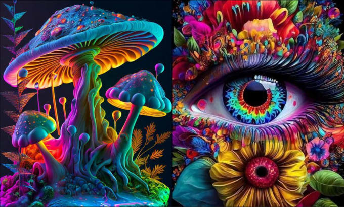 custom cute trippy psychedelic art and logo for you vintage illustration 1