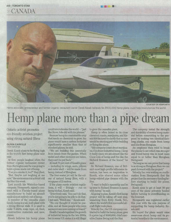 Hemp Plane Article