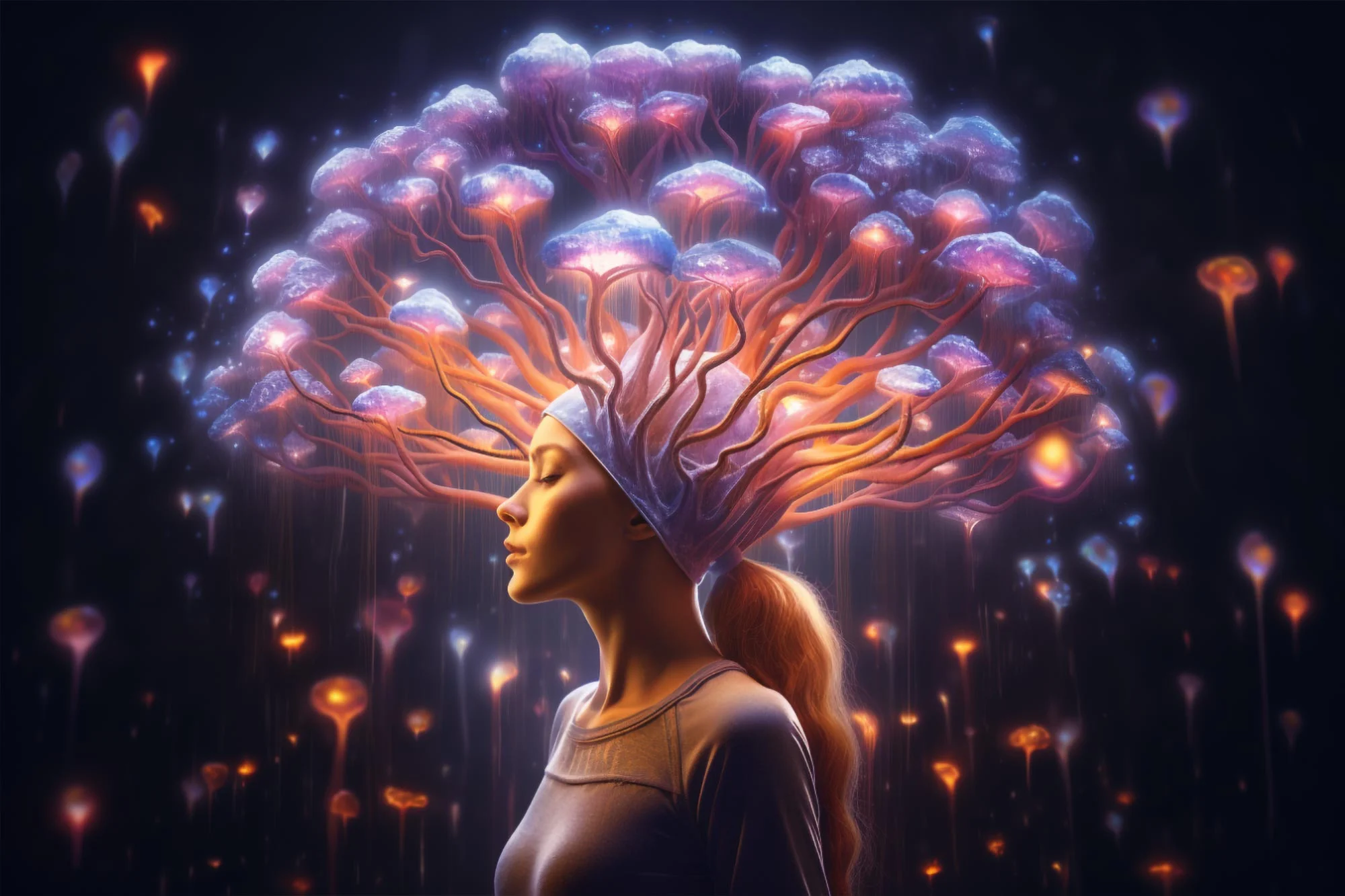 Psychedelic Depression Mental Health Boost Concept Art