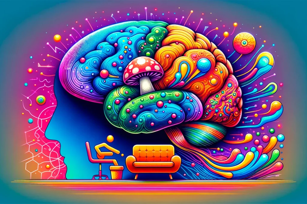 Psychedelics Plus Psychotherapy Art Illustration