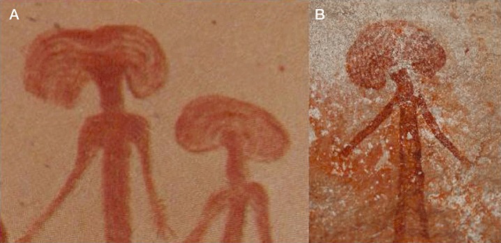 Mushroom head depiction shared by Sandawe A and Bradshaw B cultures Extant Sandawe