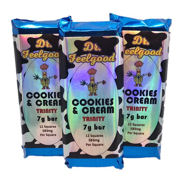 HEMPEARTH - Dr FeelGood Cookies and Cream Milk Chocolate Psilocybin Trinity Bar