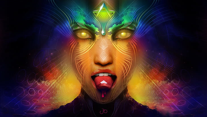anime colorful lsd tongues wallpaper preview